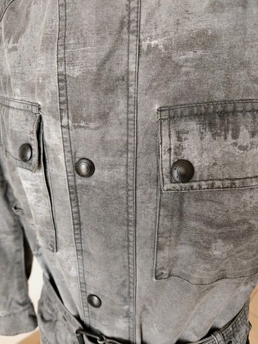 Belstaff Roadmaster Grey Camo Waxed Cotton Jacket, Size 48 ITA,38 UK , About M - Foto 8 di 24