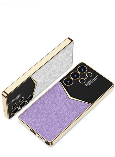Gold Plating Leather Protective Case Soft Cover for Samsung S25 Ultra S24Ultra - Picture 13 of 21