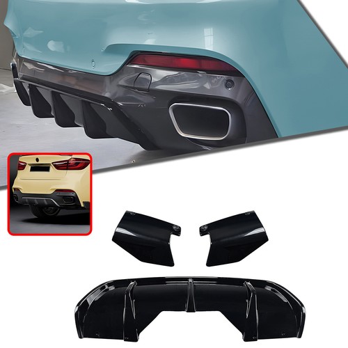 Rear Bumper Diffuser Lip Side Cover For BMW X6 F16 M Sport 14-19 15 Gloss Black - Picture 3 of 11