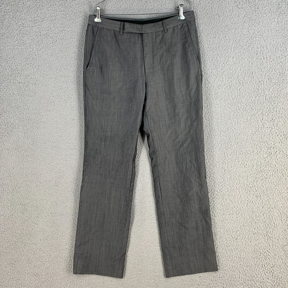 Z Zegna Pants Mens Gray 100% Wool Trousers Slim Fit 31x28 Business Flaw |  eBay