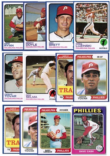 TOPPS 14 PHILLIES BASEBALL CARD 2 AUTOGRAPH w/ ALL-STAR VINTAGE 1970s MLB - Picture 2 of 23