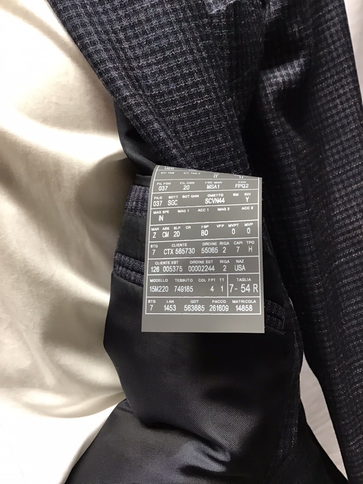 Ermenegildo zegna Dark Navy Gingham Blazer 2-Bt US 44 R Drop 7 image 4