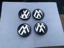 VW Volkswagen 56mm 2.2" Wheel Center Hub Cap 1J0-601-171 Black/Silver #4