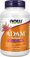 NOW Foods ADAM Mens Multivitamin with Saw Palmetto, Plant Sterols, 90 Softgels