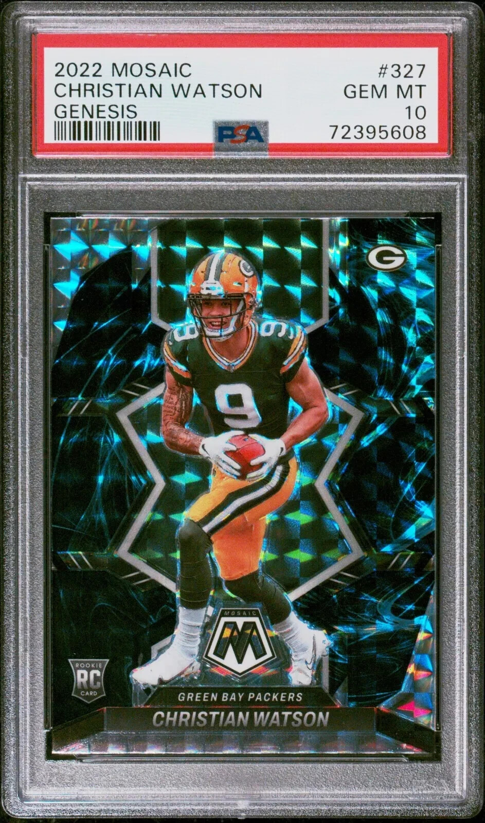 Christian Watson 2022 Panini Mosaic Rookie #327 "Genesis" - PSA 10 - GEM MINT