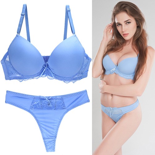 Women’s Push Up Bra And Panty Set Bra Sets Lace Underwear 32-44 B C D DD E Cup - Afbeelding 1 van 48