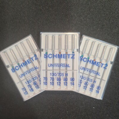 Schmetz verschiedene Nähmaschine scharfe spitze Nadel 70/90 Neu 3 x Packungen