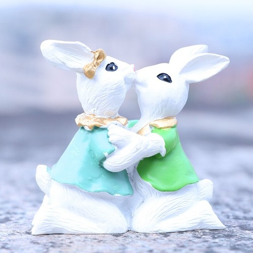 Love Symbol Rabbit Pair Kiss Rabbit Figure For Wedding Anniversary Decoration - Picture 5 of 8