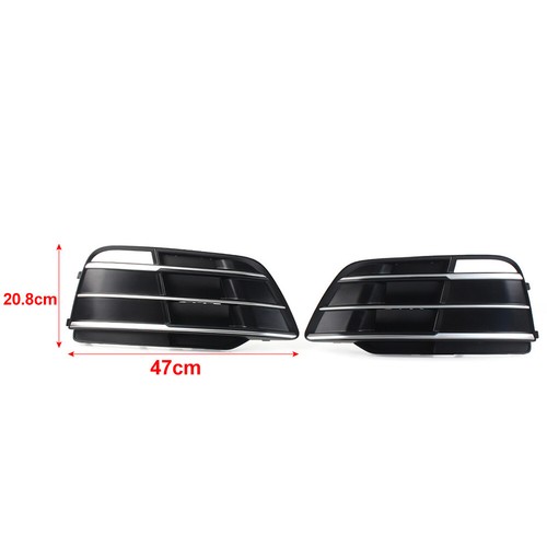 2 Pcs Front Bumper Fog Light Grille Grill Cover For Audi Q5 SQ5 2018-2022 - Picture 12 of 12