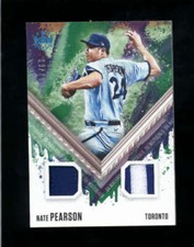 NATE PEARSON 2021 DIAMOND KINGS PLATINUM DUAL USED JERSEY PATCH #09/25 BD5284