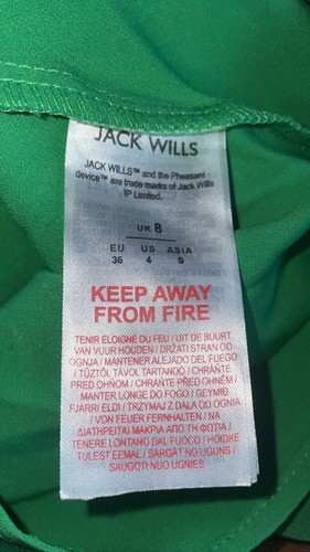 Jack Wills Dress Emerald Green Sleeveless Mini Stretchy Size UK 8 - Picture 6 of 6