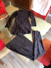 Two-Piece Dance Costume Black Spandex Size Large Women