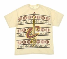 Adidas NBA Men's Cleveland Cavaliers Natural Printed Short Sleeve T-Shirt