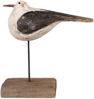 Clayre & Eef 6H2343 Dekoration Vogel 12X5X13 Cm Weiß Schwarz