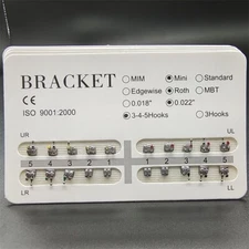 5 Packs Dental Orthodontics Metal Fake Bracket Mini Roth Slot 022" Hooks 3-4-5