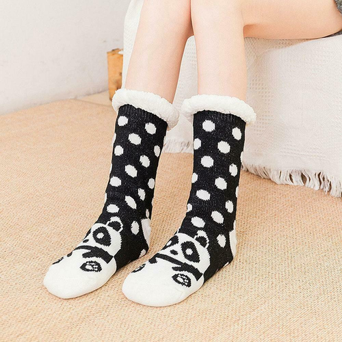 Mujeres Damas Esponjosos Piel Cama Calcetines Invierno Cálidos Zapatilla Vellón Forrado Calcetín - Imagen 5 de 16