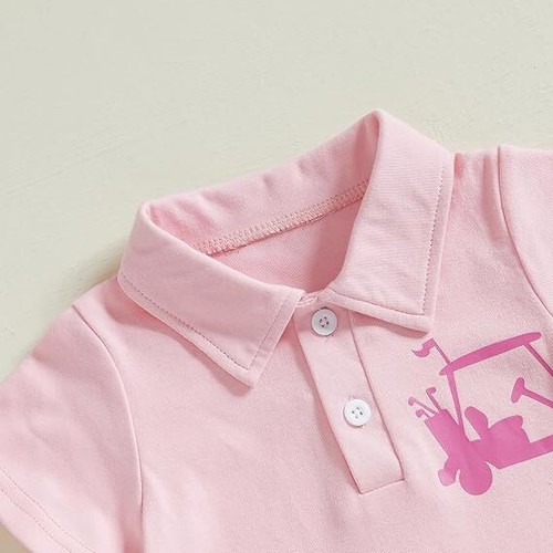 Toddler Girl Golf Outfit T Shirt Top Elastic Waist Mini Skirt 2Pc Summer Clothes - Picture 9 of 13