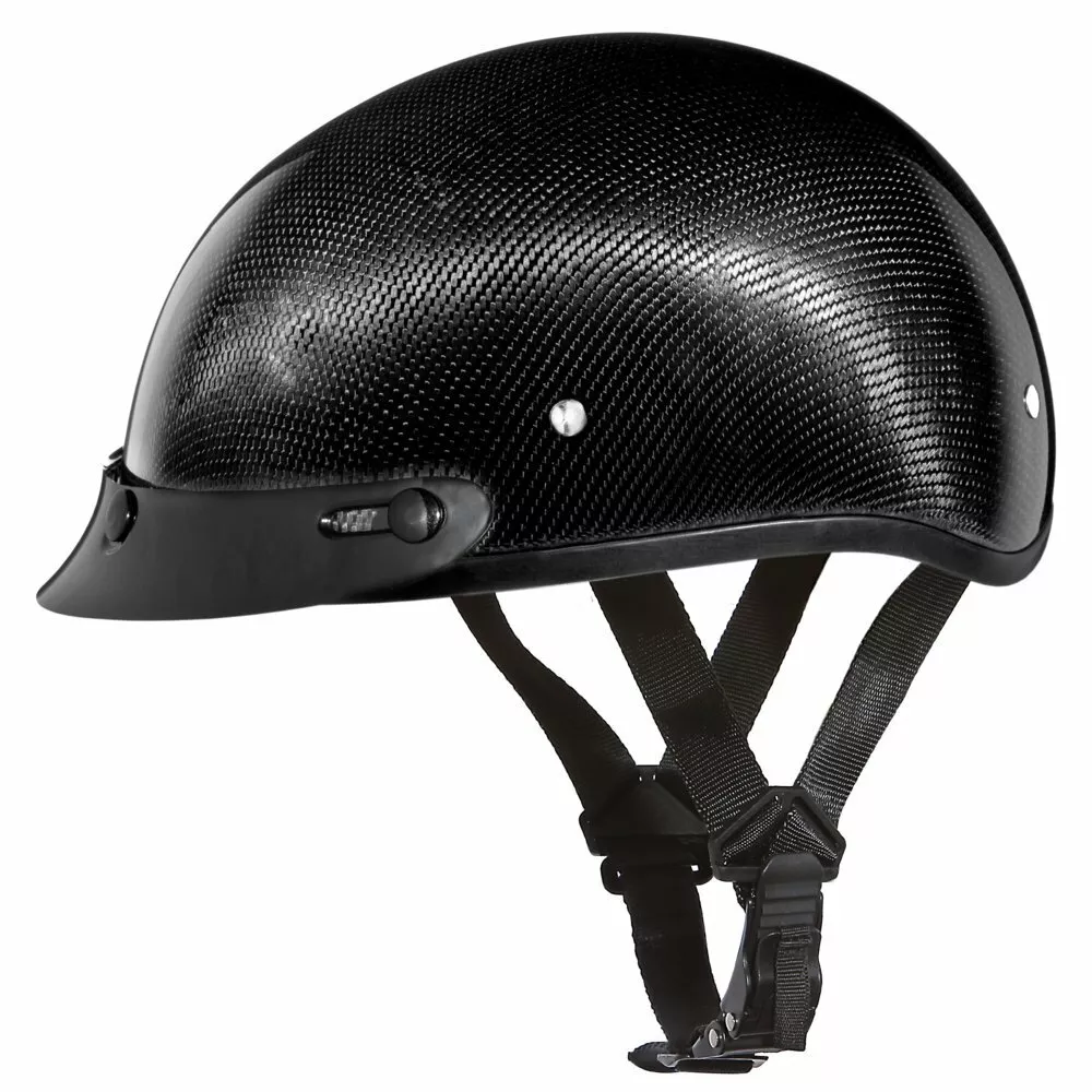 Daytona Grey Carbon Fiber Skull Cap Slim Motorcycle Helmet W Visor