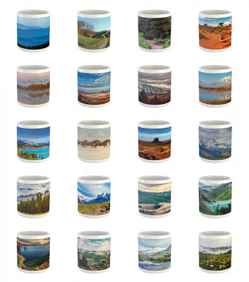 Ambesonne Landscape Scene Ceramic Coffee Mug Cup for Water Tea Drinks, 11 oz