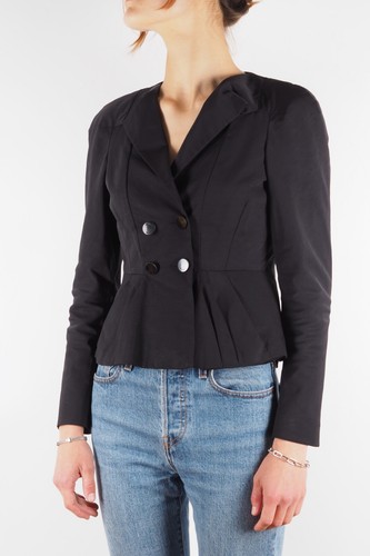 GUCCI Vintage 2007 Women Black Polycotton Corset Design Short Blazer Jacket IT40 - Picture 3 of 12