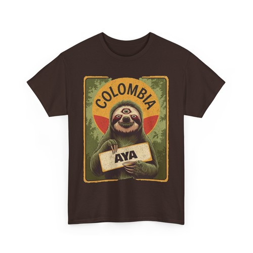 Colombia Ayahuasca Third-Eyed Sloth Tee, Retro Style Unisex Psychedelic T-Shirt - Bild 9 von 20