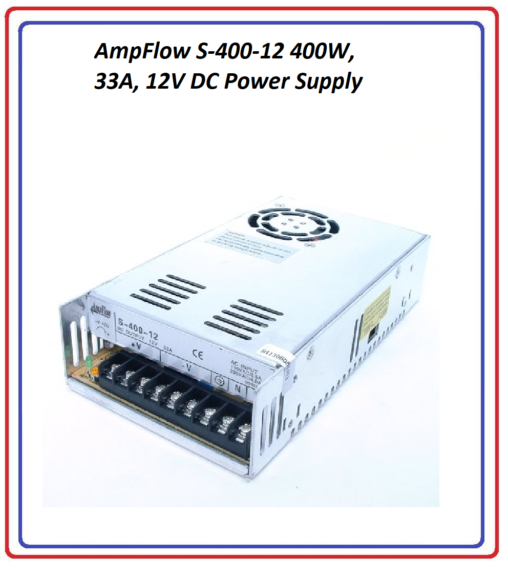 AmpFlow S-400-12 400W, 33A, 12V DC Power Supply pre wired | eBay