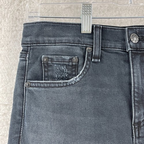 Rag & Bone Jeans Womens Size 26 Black Denim Straight Leg Mid-Rise Frayed Hems - Picture 4 of 20