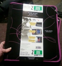 Five Star 2" Xpanz Zipper Binder - Black and Purple *** NEW