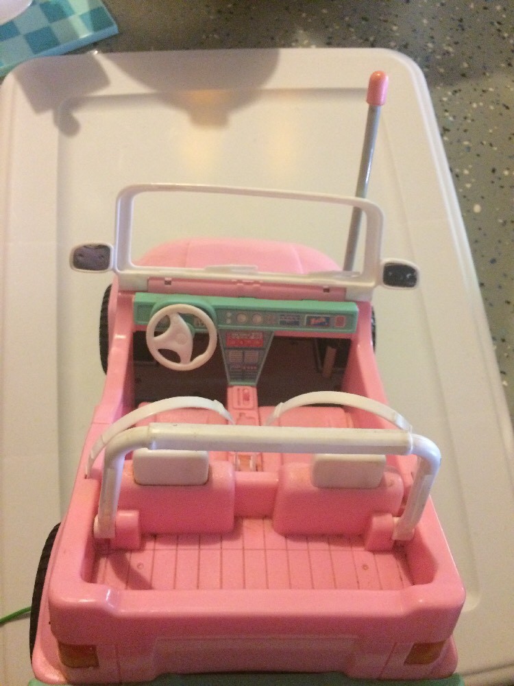 Barbie Vintage Barbie Jeep Wrangler Chrysler Pink Beach 1998 Mattel headLights eBay