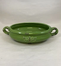 MANUAL SINCE 1932 GREEN SERVING DISH WITH 2 HANDLES 14" x 8" CERAMIC