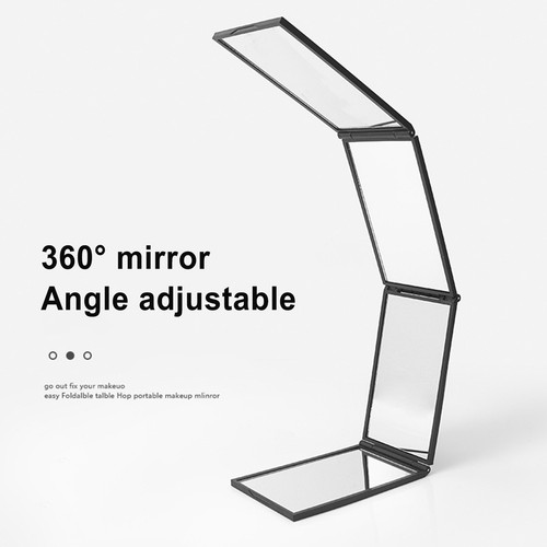 Foldable Travel Mirror 4 Way Mirror Grooming Mirror Multi-Angle Makeup Mirrors - Picture 10 of 12