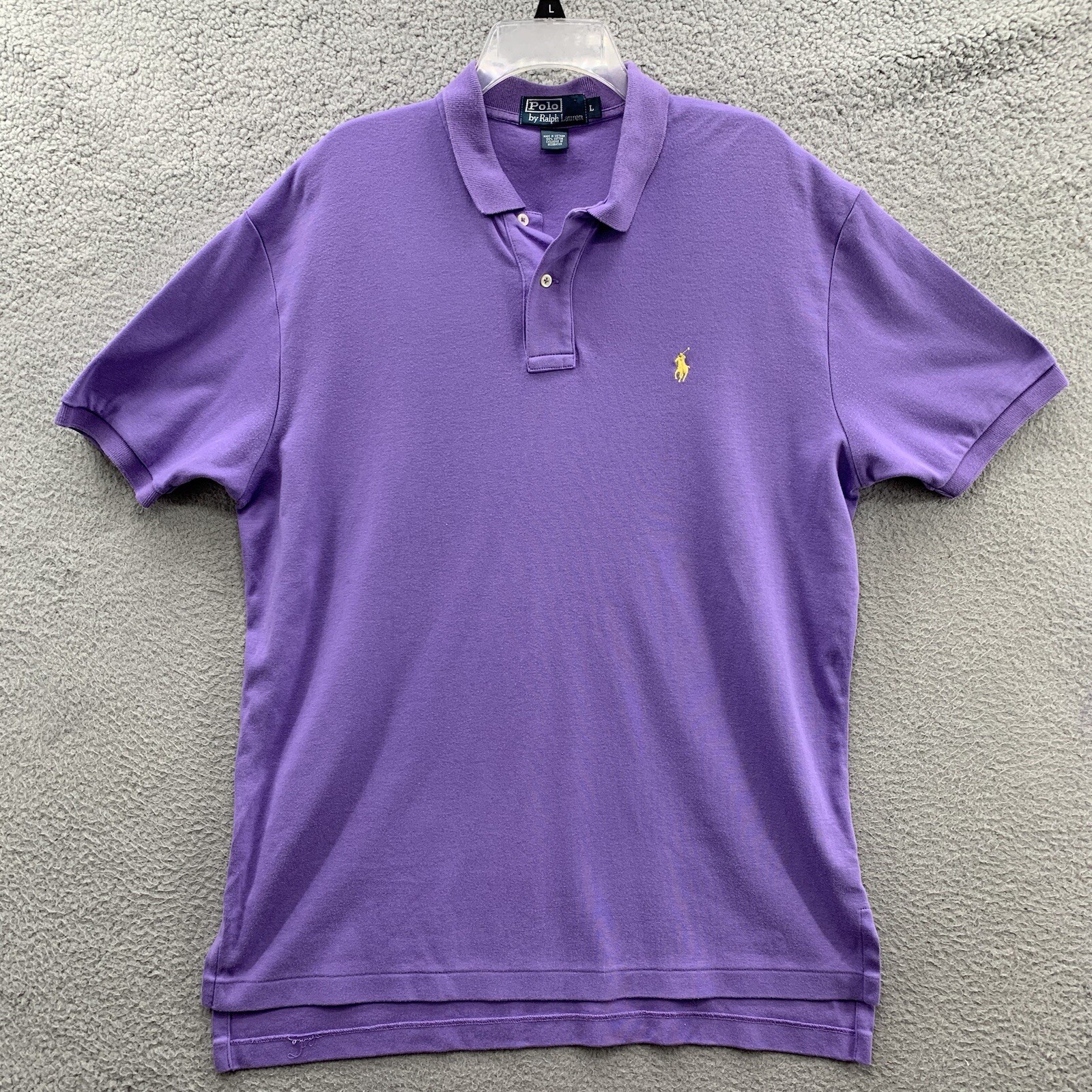 Polo Ralph Lauren uomo 1 4 bottoni polo maglietta viola logo pony taglia L