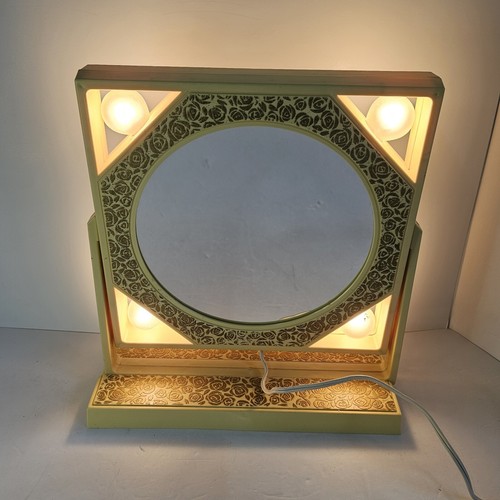 Vintage Gesichter West beleuchteter doppelseitiger Vergrößerungs-Make-up Kosmetikspiegel Rosen - Bild 5 von 11