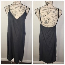 Farm Rio Slip Dress SZ XS Sleeveless Satin Black