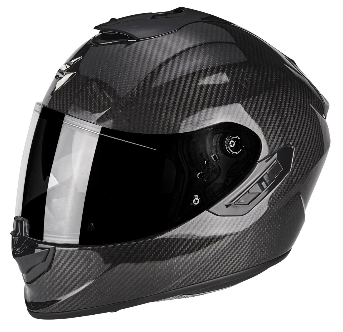 Casco integrale moto fibra Scorpion Exo 1400 Carbon air lucido