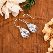 925 Sterling Silver Cubic Zirconia Dangle Drop Earrings