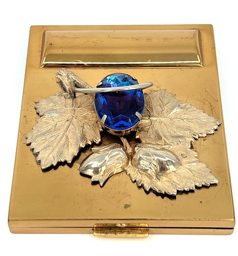 Creations D Legros Powder Lipstick Duo Compact 1970s Large Gem Vanity Case Vtg - Picture 2 of 15