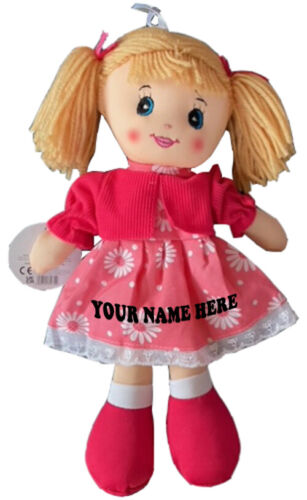 NEU Med 30 cm PERSONALISIERTE weiche Plüsch-Stoffpuppe Stoffpuppe Dolly Baby Mädchen Spielzeug Geschenk - Bild 6 von 11