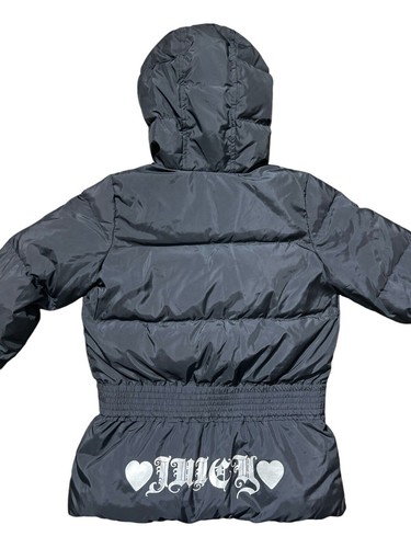 Juicy Couture Black Puffer Jacket Sz 14 - Picture 8 of 12