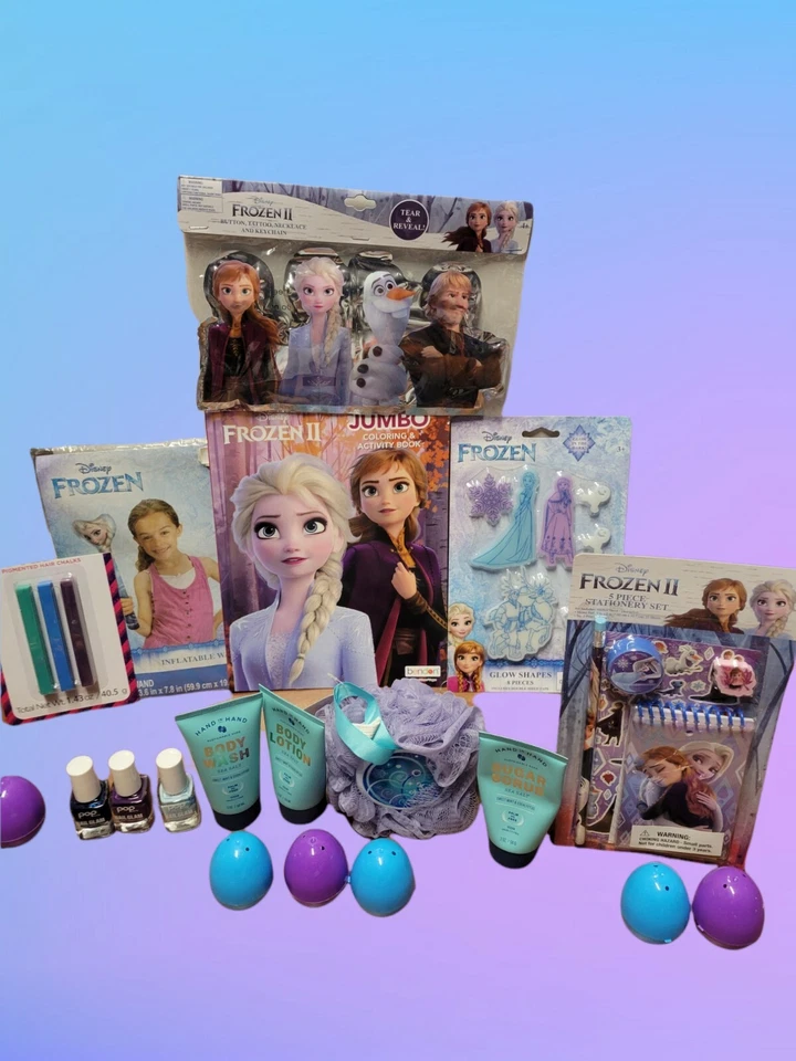 Disney Frozen & More Cesta de Pascua Rellenos Rellenos Rellenos Set de Regalo (42 piezas) ¡Nuevo! Foto 2 de 4