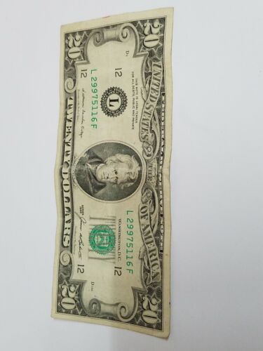 Rare Error Collectors 1995 $20 Twenty Dollar Bill Note Series L US Currency - Picture 2 of 7