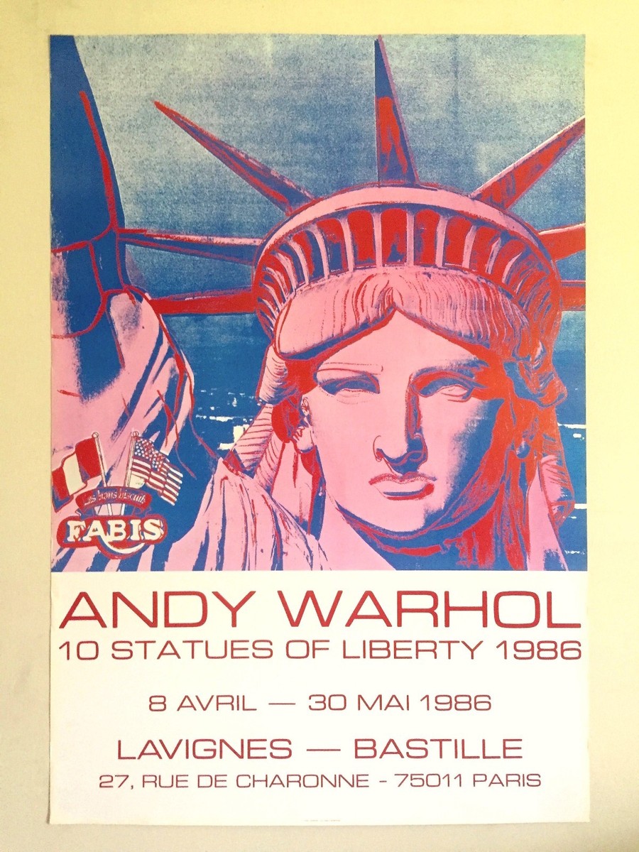ANDY WARHOL RARE 1986 LITHOGRAPH PRINT PARIS EXHIBITION POSTER