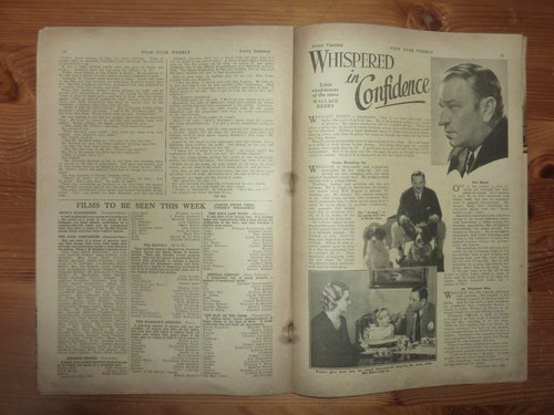 THE FILM STAR WEEKLY No 45 Vol 2 30TH SEP 1933 LILA LEE MONTE BLUE FRONT COVER - Picture 11 of 15
