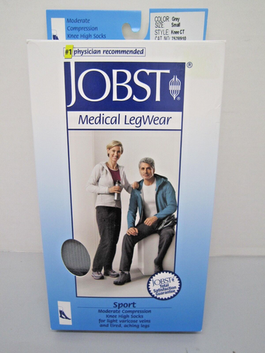 Jobst Sport Grey Compression Knee Socks 15-20mmHg Closed Toe Small
