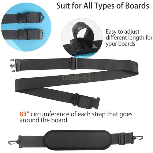 Adjustable Padded SUP Paddle Board Shoulder Sling Harness Strap Carrier with Bag - Picture 4 of 9