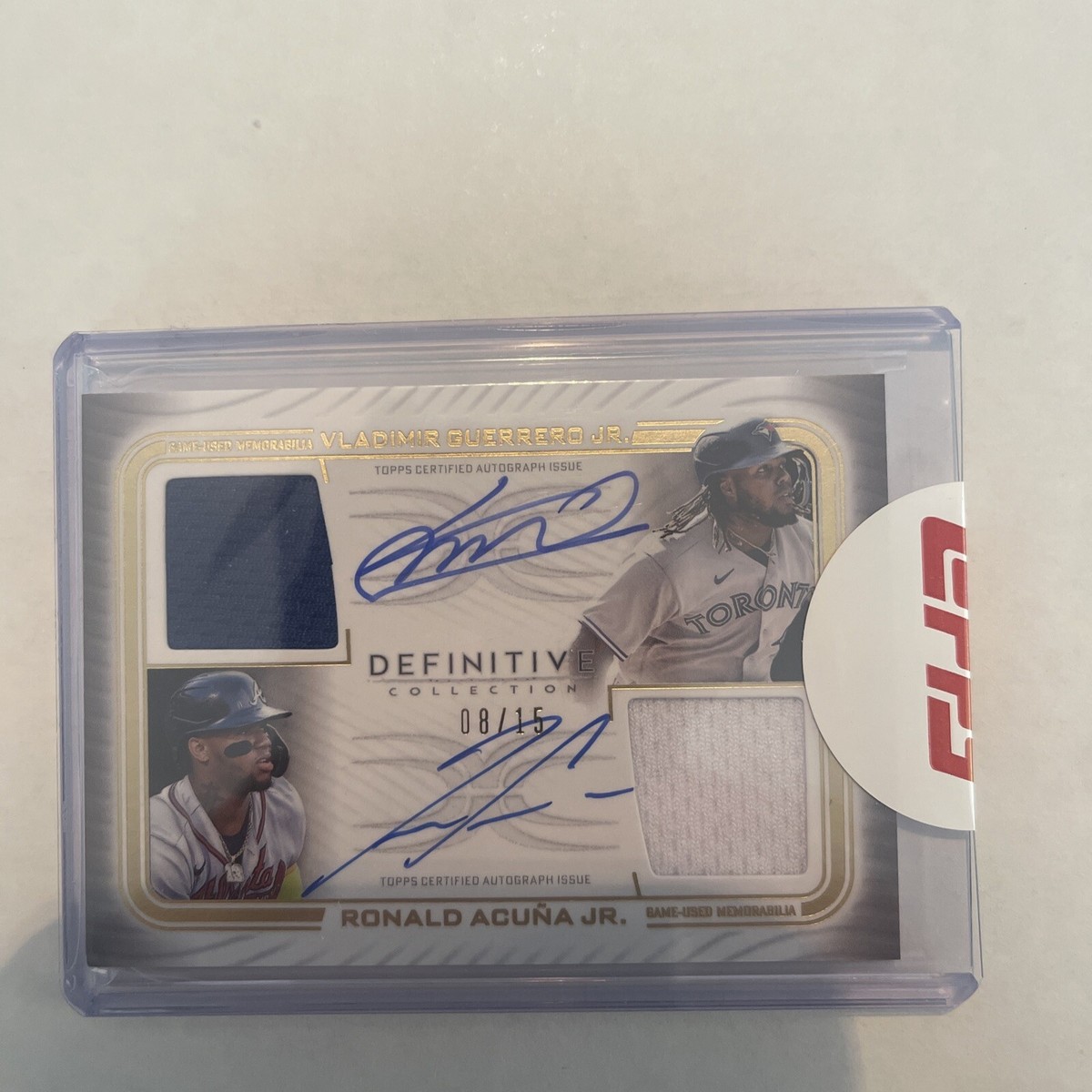 23 Topps Definitive Dual Relic Auto Vlad Guerrero jr Ronald Acuna 