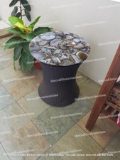 Tavolino da Caffè in Agata Grigio - Tavolo Consolle da Soggiorno, Arredamento Elegante