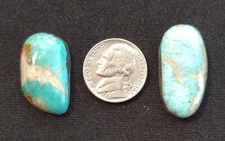 Great pair of Stabilized Kingman Turquoise cabochons. 4grams #105