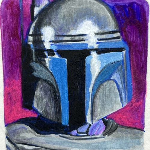 Jango Fett Star Wars Masterwork Topps Artist Sketch Card 1/1 - Adam Everett Beck - Picture 2 of 3