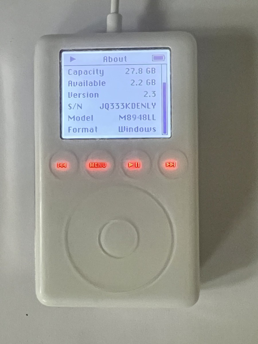 Rare 2003 Apple iPod Classic 3rd Gen. Fat 30GB M8948LL/A TESTED